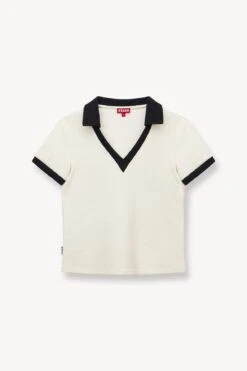 VOLLEY TOP | IVORY BLACK -Fashion Shop STAUD VOLLEY TOP IVORY SUPF 23 ECOM 1