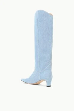 WESTERN WALLY BOOT | DENIM BLUE -Fashion Shop STAUD WESTERNWALLY BOOT DENIMBLUE FALL 23 ECOM 3