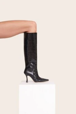 CAMI BOOT | BLACK CROC EMBOSSED -Fashion Shop Shoes2 00263 web