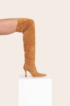 CAMI OVER THE KNEE BOOT | TAN SUEDE -Fashion Shop Shoes2 00275 web