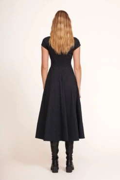 SHORT SLEEVE WELLS DRESS | BLACK -Fashion Shop Short Sleeve Wells Dress Black 006 edit web