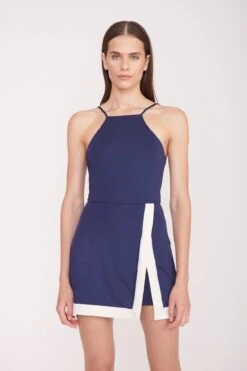 TOP SPIN DRESS | NAVY IVORY -Fashion Shop Top Spin Dress Navy 026 01414 web