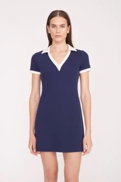 VOLLEY DRESS | NAVY IVORY -Fashion Shop Volley Dress Navy Ivory 023 01295 web