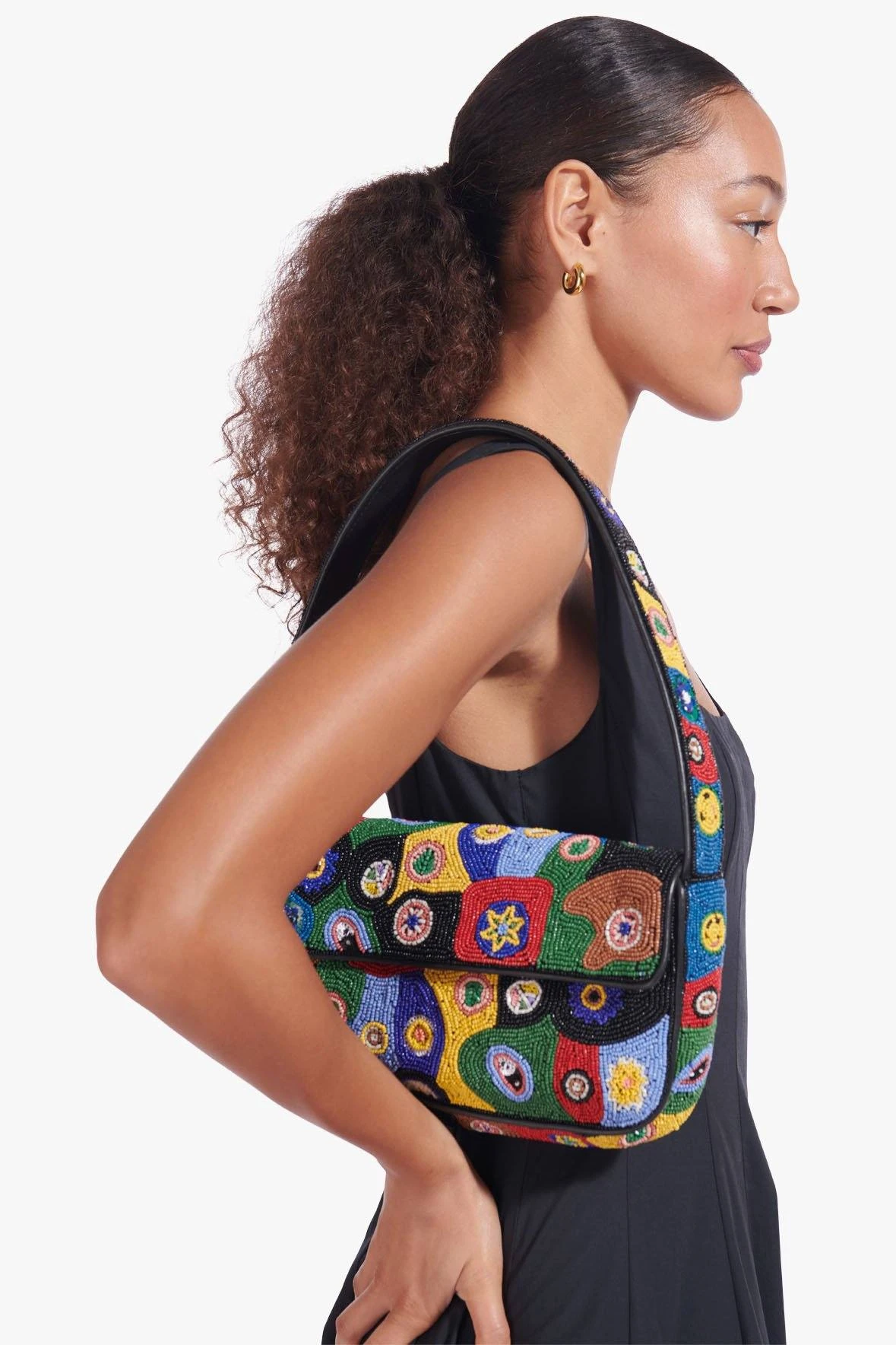 TOMMY BEADED BAG | BLACK MILLEFIORI 2 TOMMY BEADED BAG | BLACK MILLEFIORI - Image 2