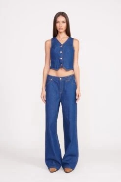 STAUD + WRANGLER THE LOOSE JEAN | DARK RINSE -Fashion Shop Wrangler 0593 web