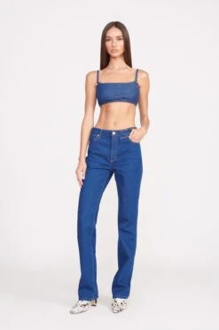 STAUD + WRANGLER THE STRAIGHT CUT JEAN | DARK RINSE -Fashion Shop Wrangler 0876 web