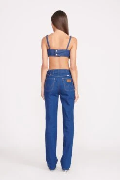 STAUD + WRANGLER THE STRAIGHT CUT JEAN | DARK RINSE -Fashion Shop Wrangler 0889 web