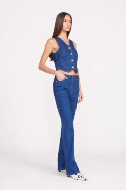 STAUD + WRANGLER THE VEST | DARK RINSE -Fashion Shop Wrangler 0918 web