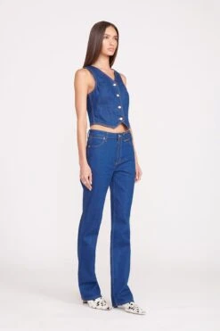 STAUD + WRANGLER THE VEST | DARK RINSE -Fashion Shop Wrangler 0923 web