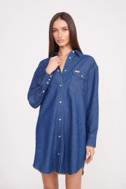 STAUD + WRANGLER THE OVERSIZED WESTERN | DARK RINSE 14 STAUD + WRANGLER THE OVERSIZED WESTERN | DARK RINSE -Fashion Shop Wrangler 1113 web