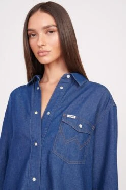 STAUD + WRANGLER THE OVERSIZED WESTERN | DARK RINSE 15 STAUD + WRANGLER THE OVERSIZED WESTERN | DARK RINSE -Fashion Shop Wrangler 1116 web