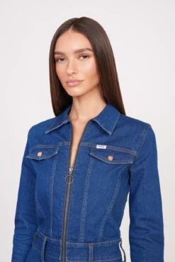 STAUD + WRANGLER THE BODY JUMPSUIT | DARK RINSE -Fashion Shop Wrangler 1201 web