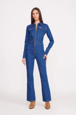 STAUD + WRANGLER THE BODY JUMPSUIT | DARK RINSE -Fashion Shop Wrangler 1231 web