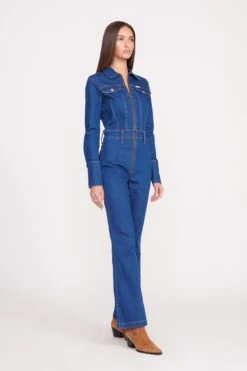 STAUD + WRANGLER THE BODY JUMPSUIT | DARK RINSE -Fashion Shop Wrangler 1235 web