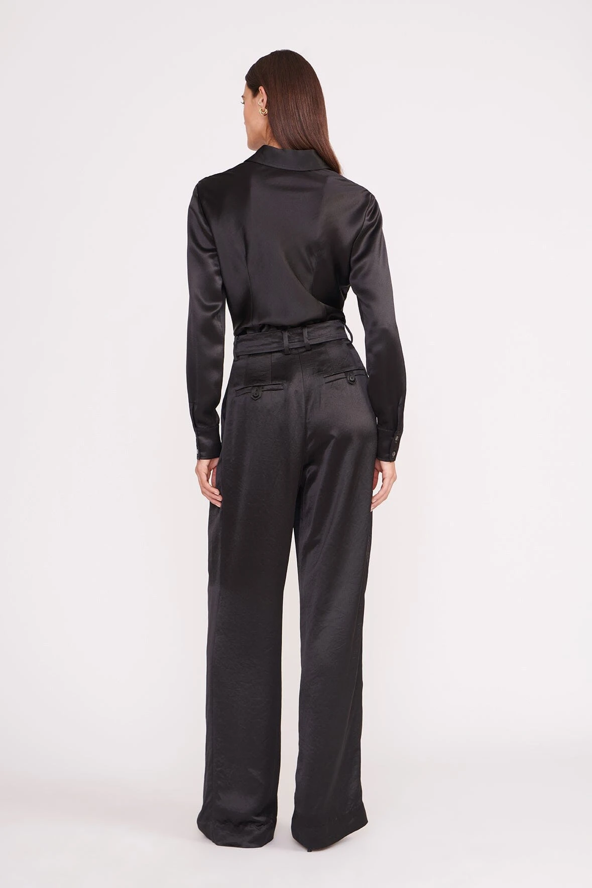 LUISA PANT | BLACK SATIN 4 LUISA PANT | BLACK SATIN - Image 4