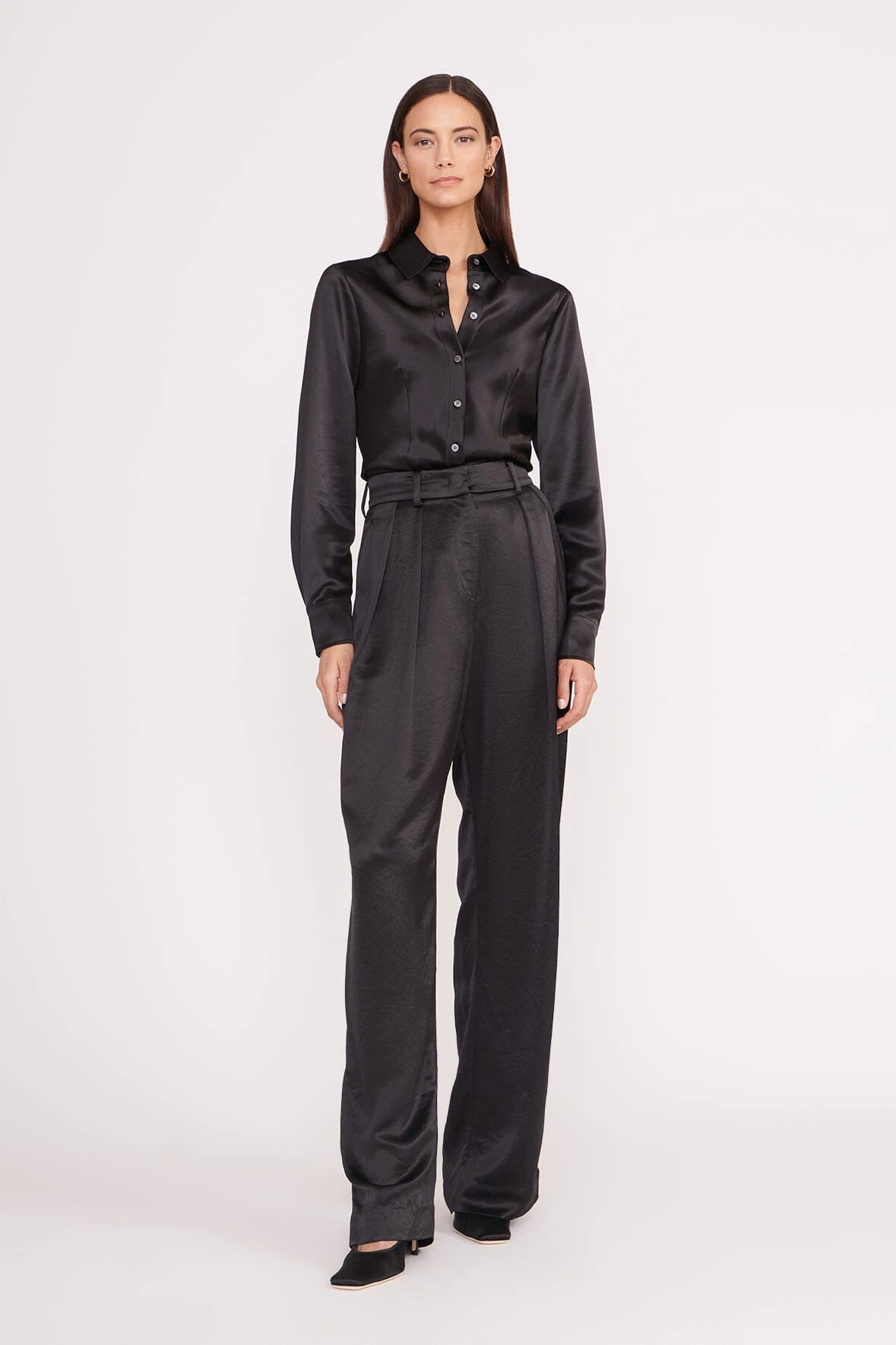 LUISA PANT | BLACK SATIN 1 LUISA PANT | BLACK SATIN