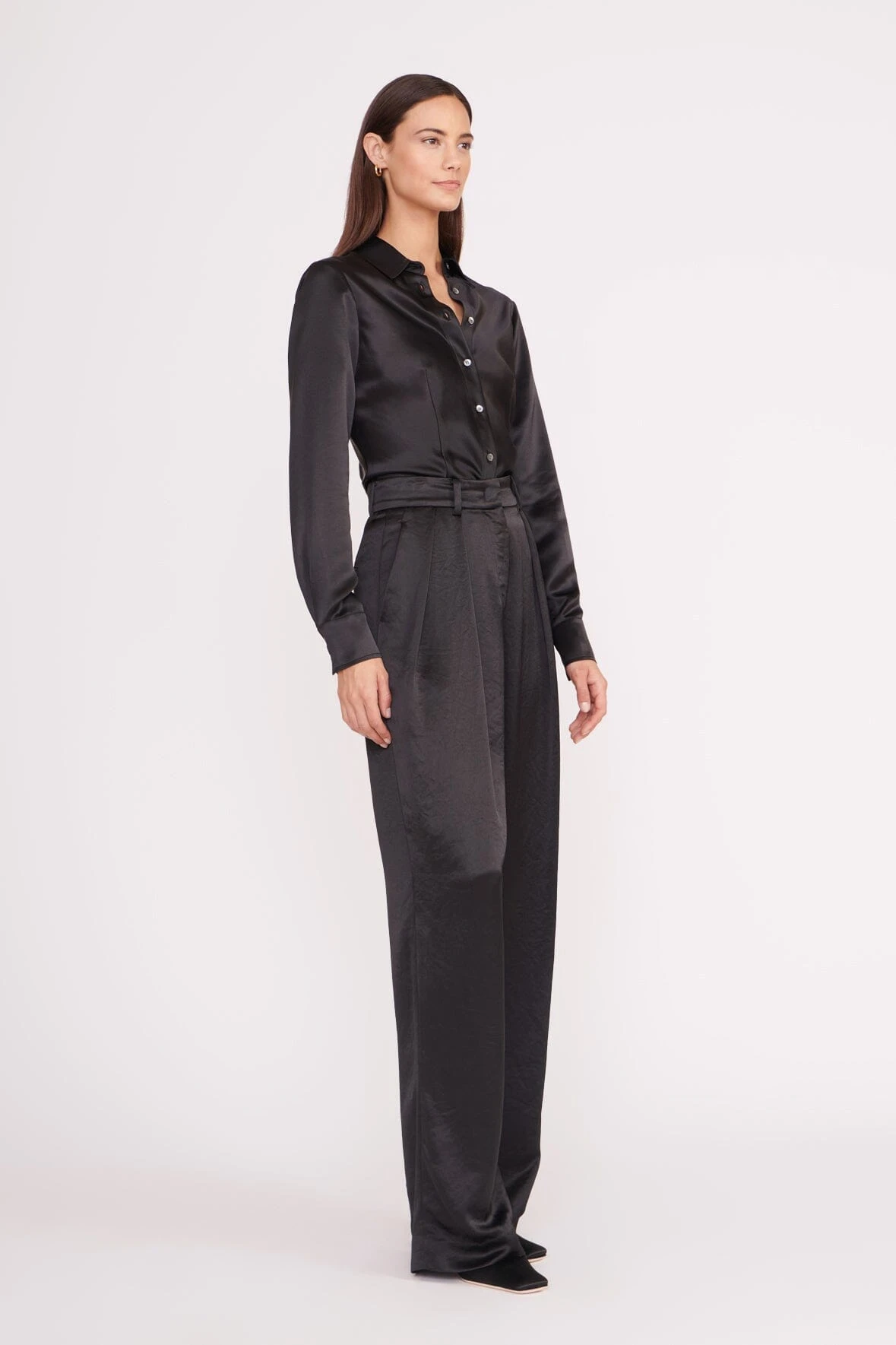 LUISA PANT | BLACK SATIN 3 LUISA PANT | BLACK SATIN - Image 3