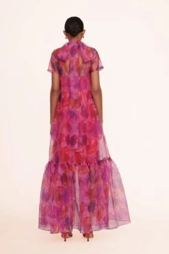CALLUNA DRESS | MAGENTA PAINTED FLORAL -Fashion Shop calluna dress magenta 00780 web