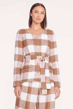 LUISA PANT | TOBACCO GINGHAM 6 LUISA PANT | TOBACCO GINGHAM -Fashion Shop charles blazer oat milk 02121 web 1