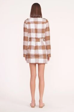 CHARLES BLAZER | TOBACCO GINGHAM -Fashion Shop charles blazer oat milk 02193 web