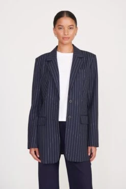 CITY BLAZER | NAVY PINSTRIPE