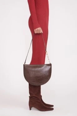 COLT SHOULDER BAG | ESPRESSO CROC EMBOSSED -Fashion Shop colt shoulder bag mahogany croc embossed 2 adcbba9b 615a 475a 9228 195420d49449