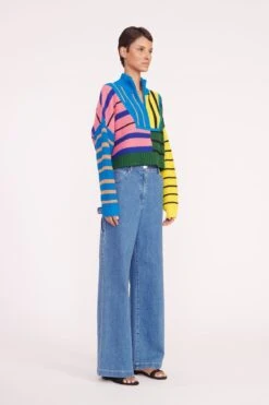 CROPPED HAMPTON SWEATER | FORMENTERA STRIPE -Fashion Shop cropped hampton formentera stripe 05274 web
