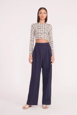 DEANNA SWEATER | CREME DRAWN PLAID 9 DEANNA SWEATER | CREME DRAWN PLAID -Fashion Shop deanna sweater creme dawn plaid luisa pant nav 05349 web