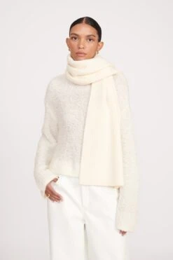 KNIT MERINO SCARF | IVORY