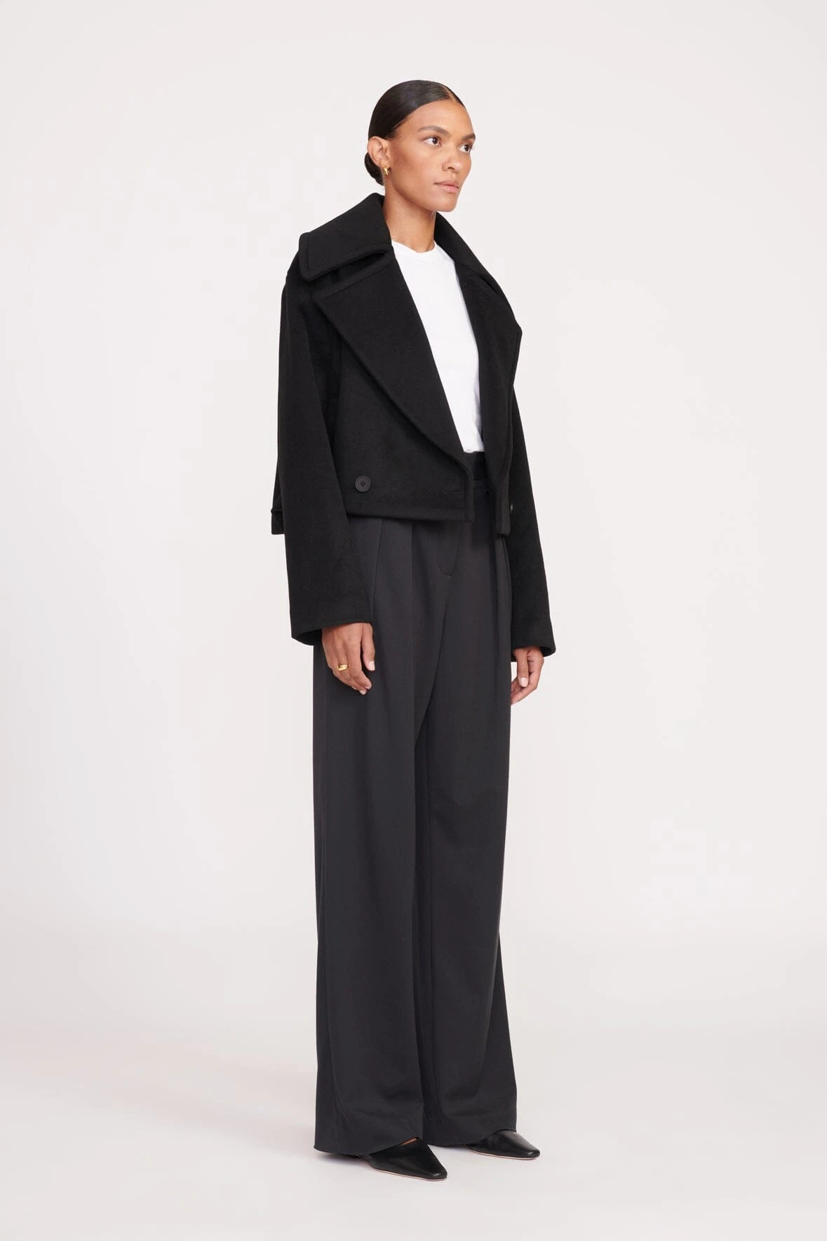 CARVER CROPPED COAT | BLACK 5 CARVER CROPPED COAT | BLACK - Image 5