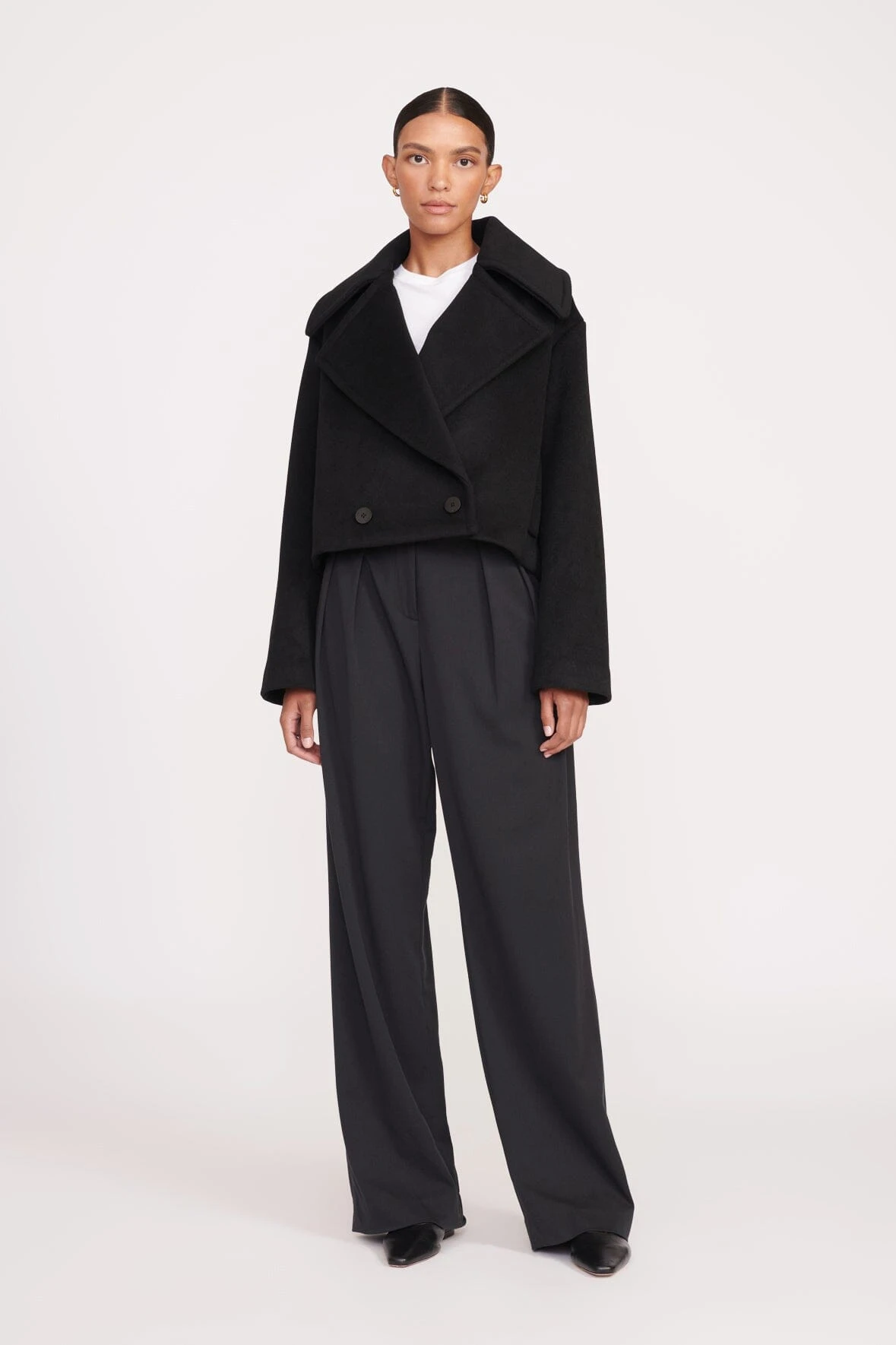 CARVER CROPPED COAT | BLACK 2 CARVER CROPPED COAT | BLACK - Image 2