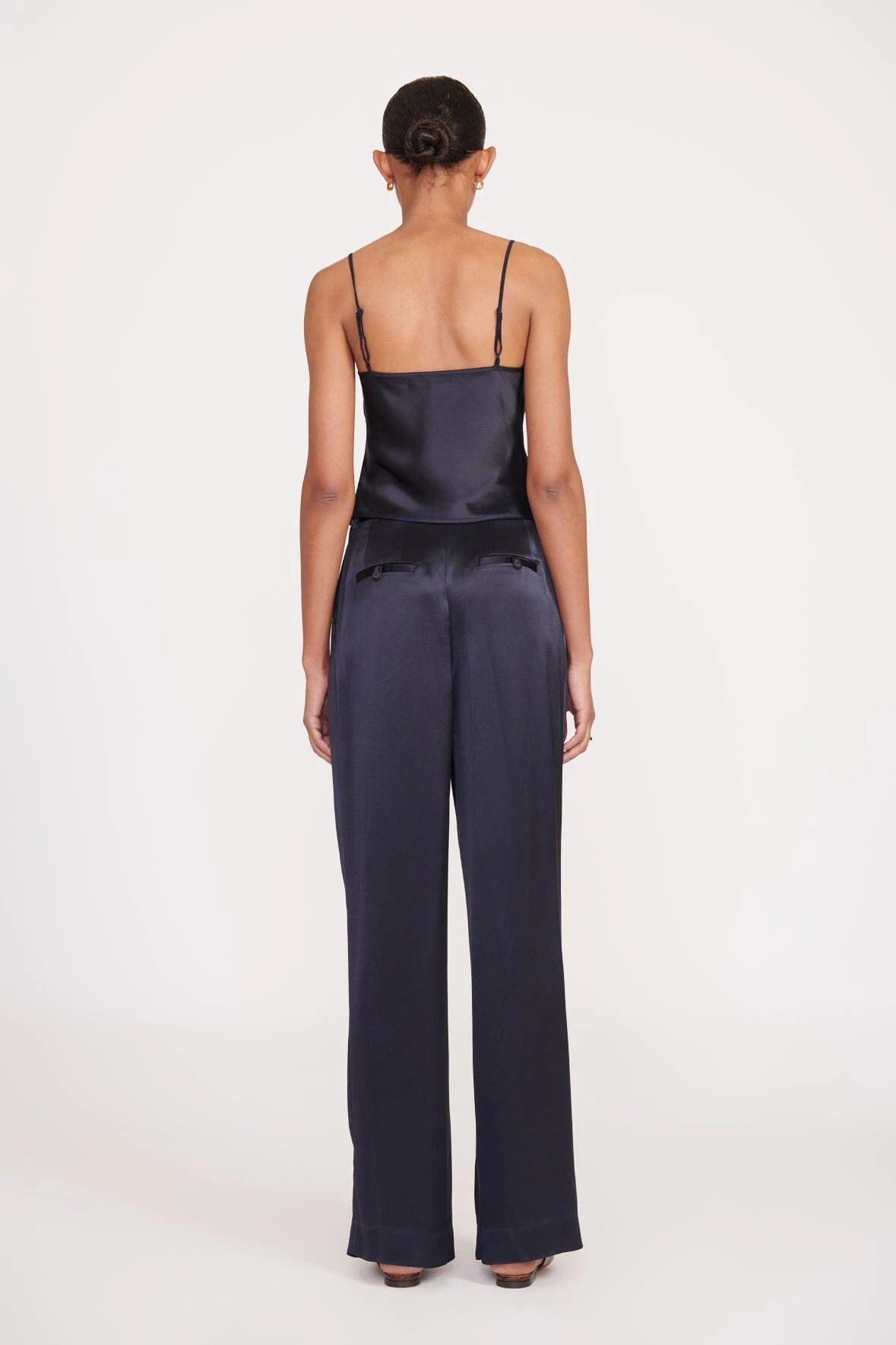 LUISA PANT | NAVY SATIN 4 LUISA PANT | NAVY SATIN - Image 4