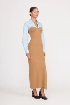 HAZEL DRESS | CAMEL FRENCH BLUE -Fashion Shop hazel dress camel french blue 4 1e93c230 81f2 4ddf bc7d 68af096807a1
