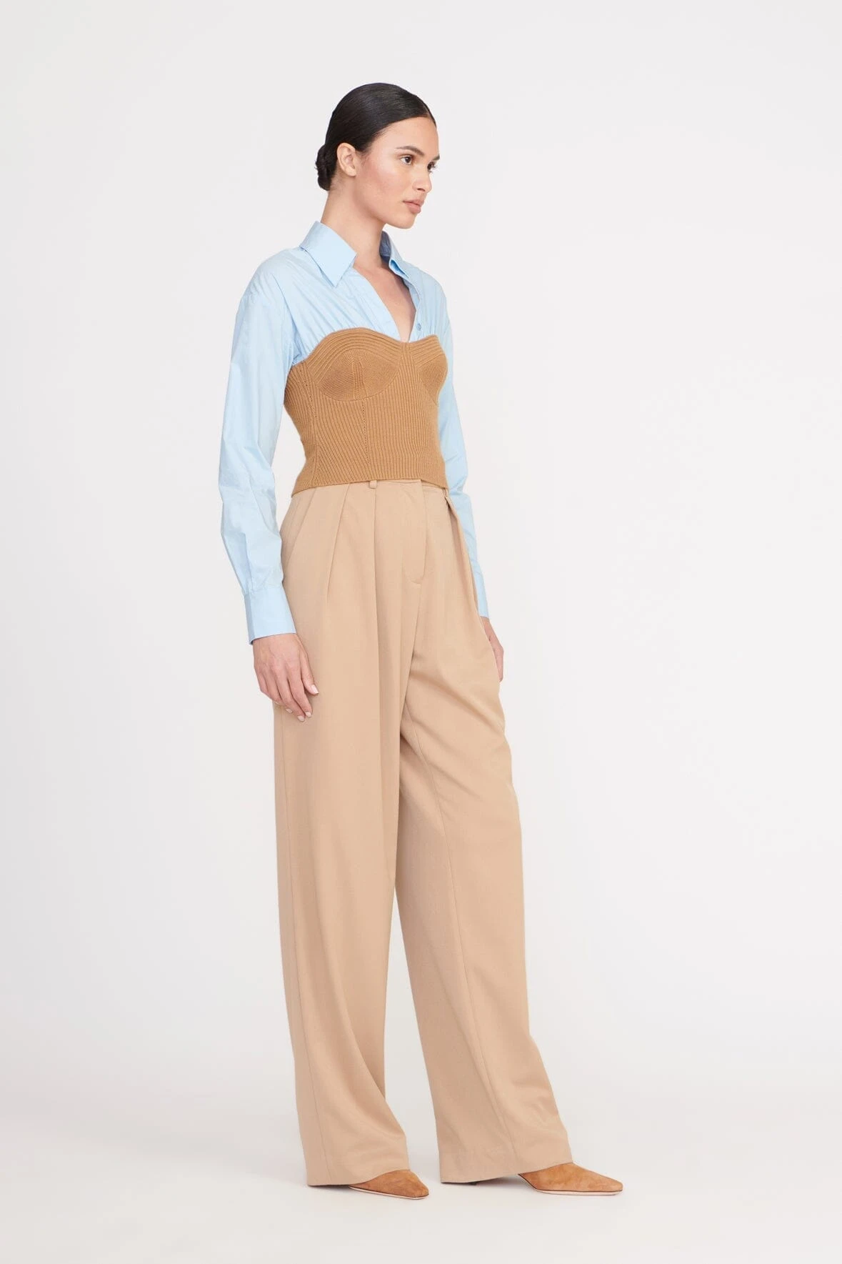HAZEL TOP | CAMEL FRENCH BLUE 3 HAZEL TOP | CAMEL FRENCH BLUE - Image 3