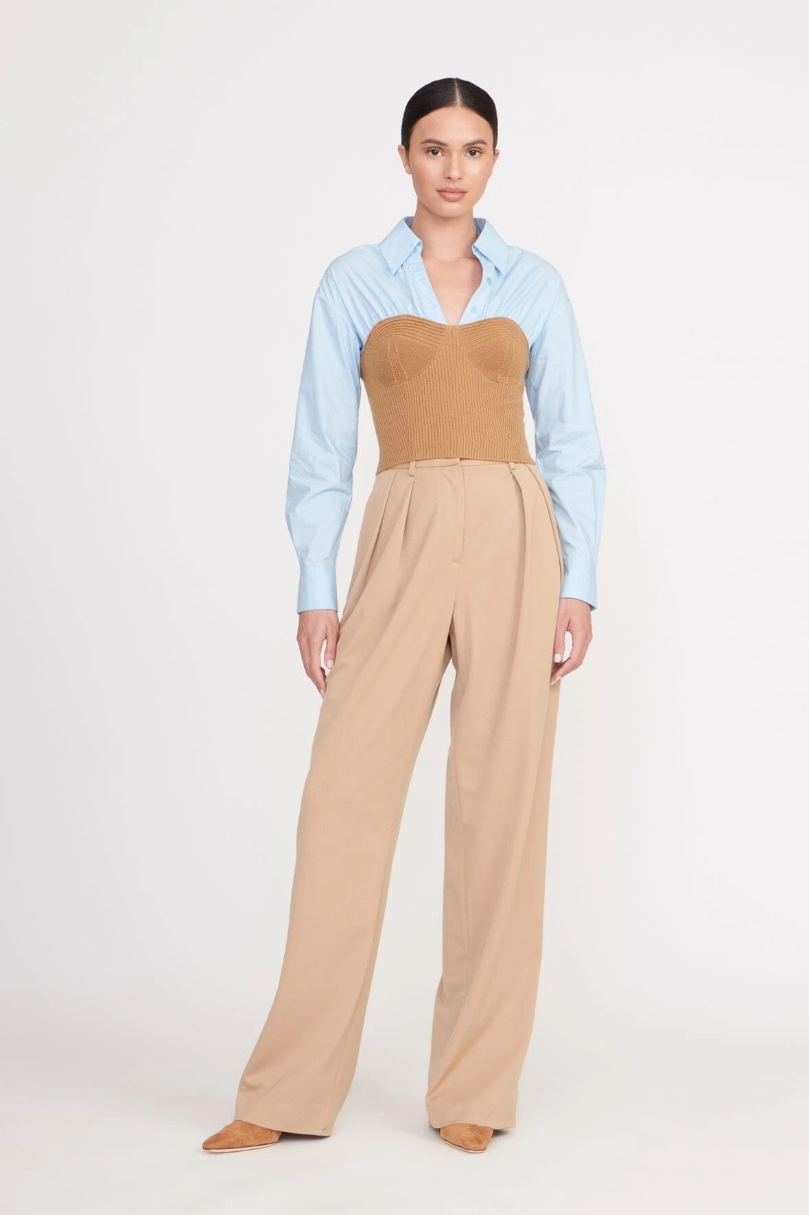 HAZEL TOP | CAMEL FRENCH BLUE 2 HAZEL TOP | CAMEL FRENCH BLUE - Image 2