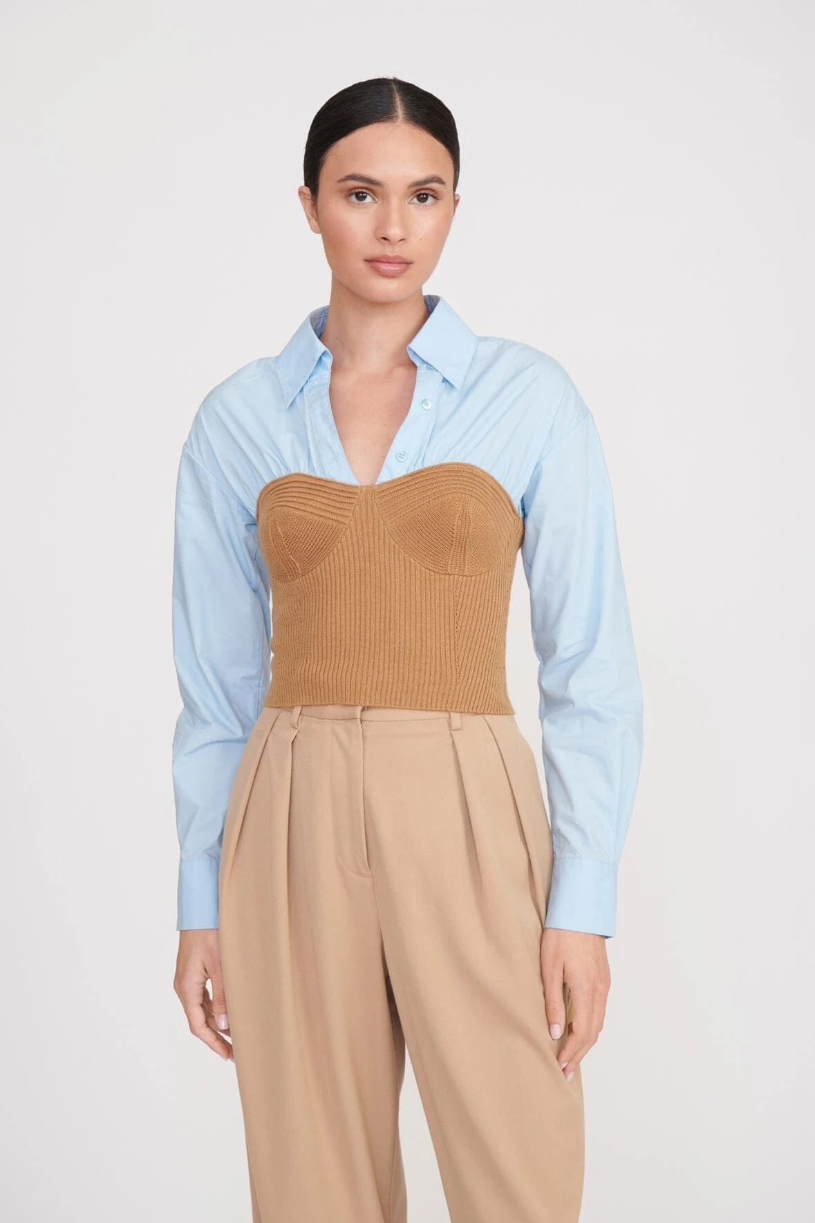 HAZEL TOP | CAMEL FRENCH BLUE 1 HAZEL TOP | CAMEL FRENCH BLUE