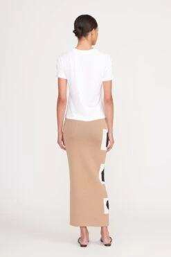 KARINA SKIRT | CAMEL GEOSCAPE -Fashion Shop karina skirt camel geoscape 1
