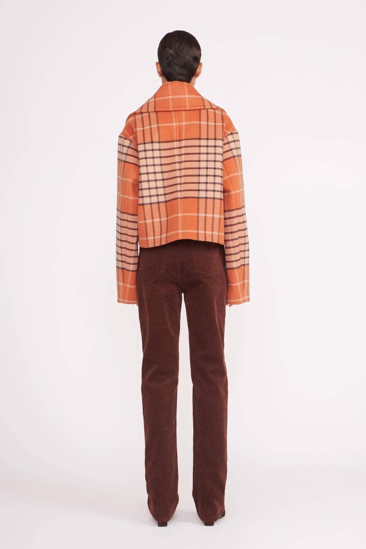 CARVER CROPPED COAT | PERSIMMON MEGA PLAID 4 CARVER CROPPED COAT | PERSIMMON MEGA PLAID - Image 4