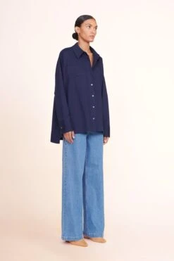 PAYTON TOP | NAVY -Fashion Shop payton top navy painter pant medium wash 012121 web