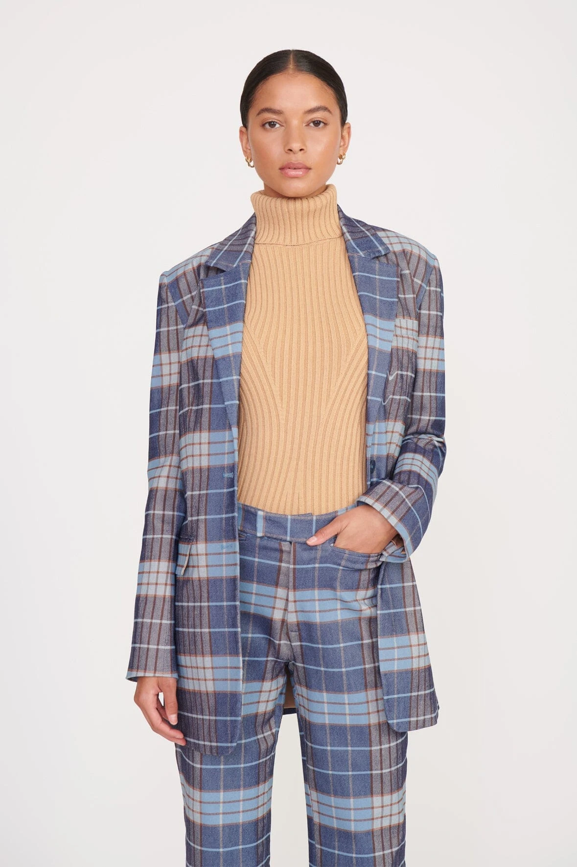 CITY BLAZER | FRENCH BLUE MEGA PLAID 5 CITY BLAZER | FRENCH BLUE MEGA PLAID - Image 5